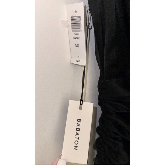 NWT Babaton Hasek Ruched Satinette Dress - Picture 6 of 7